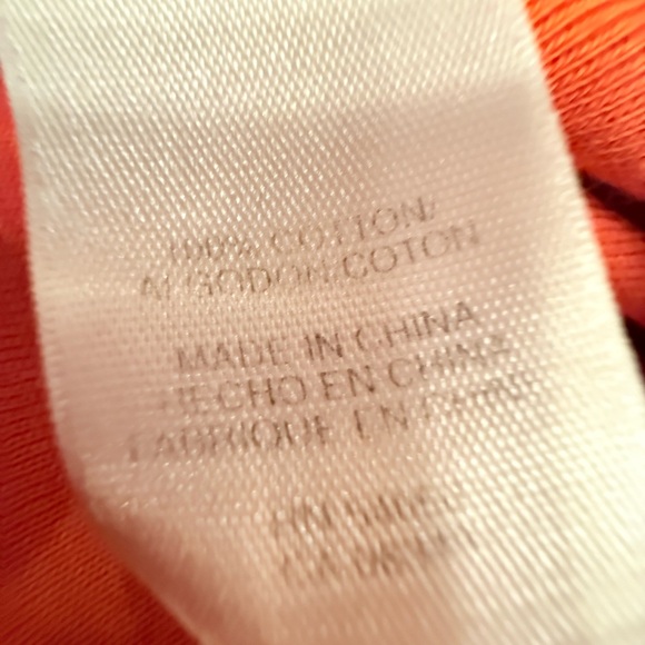 Jones New York Orange and Gold Button Ruffle Neck 3/4 Sleeve Top Size Large - Picture 8 of 8